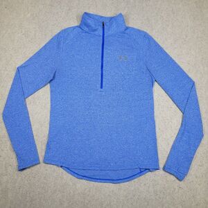 Under Armour Threadborne 1/2 Zip Pullover Womens‎ Medium Blue  Mock Neck Sweater